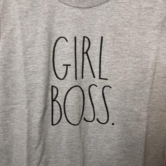 Rae Dunn "Girl Boss" posh boss Gray T-Shirt S NWT - Picture 4 of 6